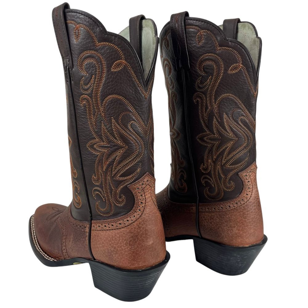 Ariat Women 7B Two Tone Leather Square Toe Western Rodeo Pull On Boots - Picture 7 of 12